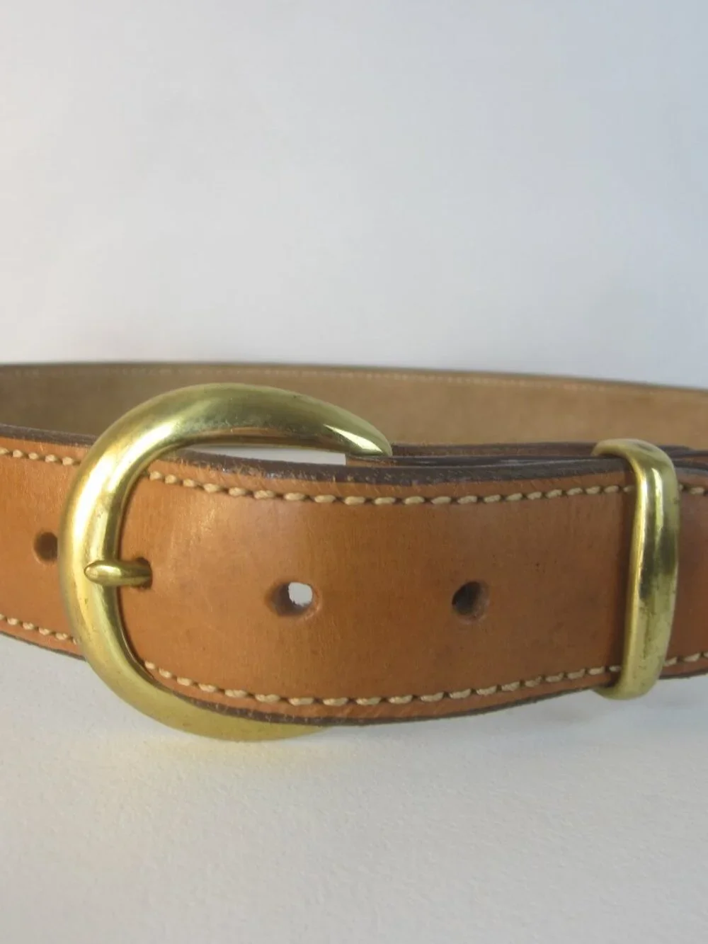 NEW AKER Men 36 Tan Brown Leather Reinforced 1 1/2